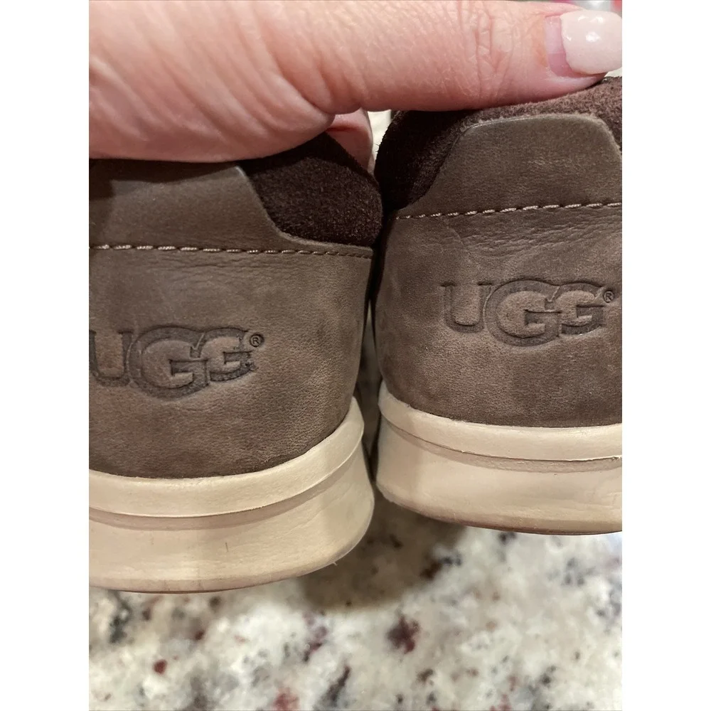 UGG ENERG Men's Oxford Tread Lite Size 8.5 Brown Woven Suede Lace‎ Up SN 1020367